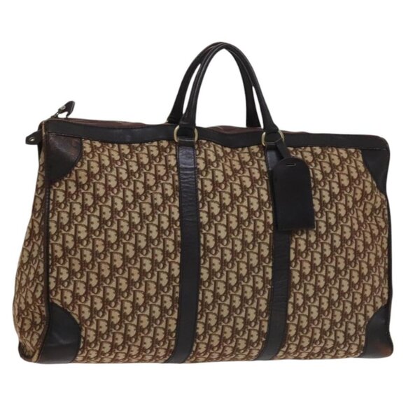 Christian Dior Trotter Canvas Boston Bag Brown Auth 115046 - Picture 1 of 16